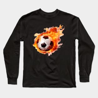 Flaming Soccer Ball Long Sleeve T-Shirt